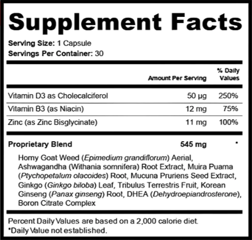 Iron Stag supplement facts
